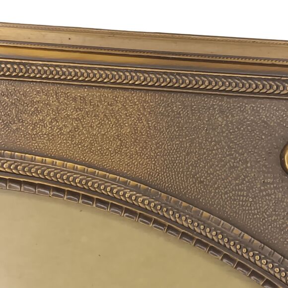 VTG Antique Brass Metal Photo Frame Oval Ornate Embossed Scroll 10x12 Photo 8x10 - Picture 6 of 16